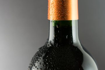 black labeled wine bottle