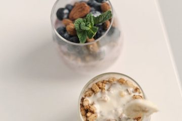 fruit desserts in a glass
