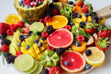 sliced fruits on tray