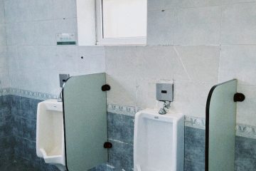 urinals in bathroom