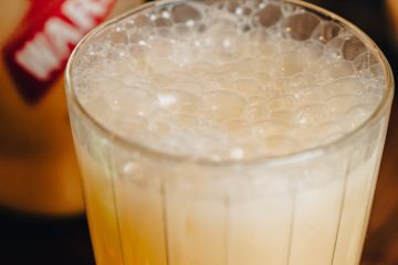 drink with bubbles in glass