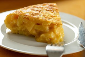 photo of a piece of spanish omelette