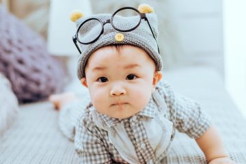 baby wearing knit cap