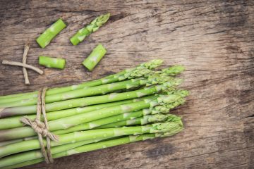 flat lay photography of asparagus