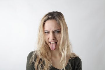 woman sticking her tongue out
