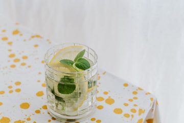 glass of fresh cocktail on table