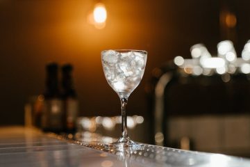clear wine glass on table