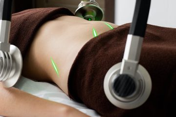 unrecognizable woman under weight loss machine